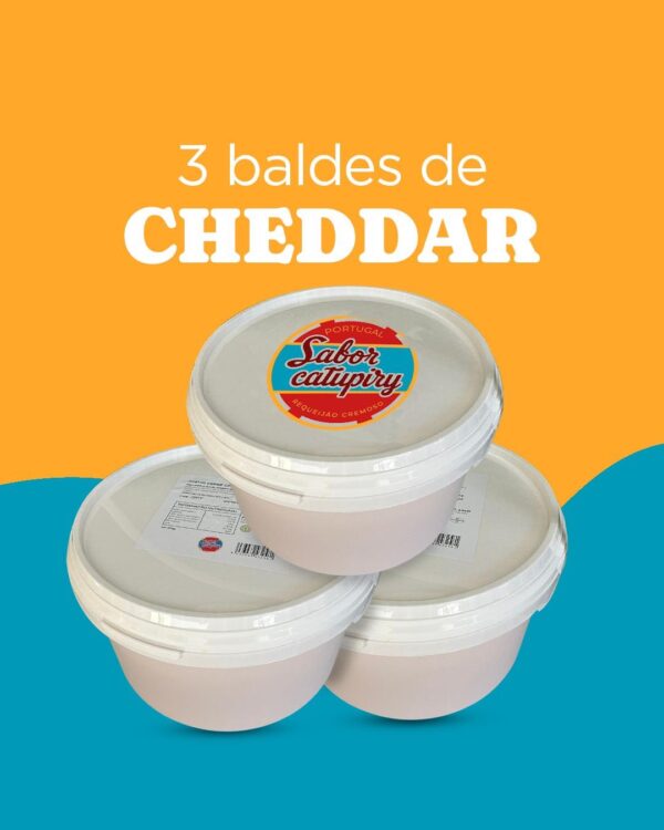 3 Baldes de Cheddar: 10,5kg ENTREGA GRÁTIS